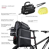 BAIGIO Expandable Bike Rear Seat Bag 11-30L Bicycle Trunk Bag Back Panniers Rack Carrier Bags for Cycling Touring Travel Luggage Storage with Shoulder Strap & Waterproof Rain Cover - Image 2