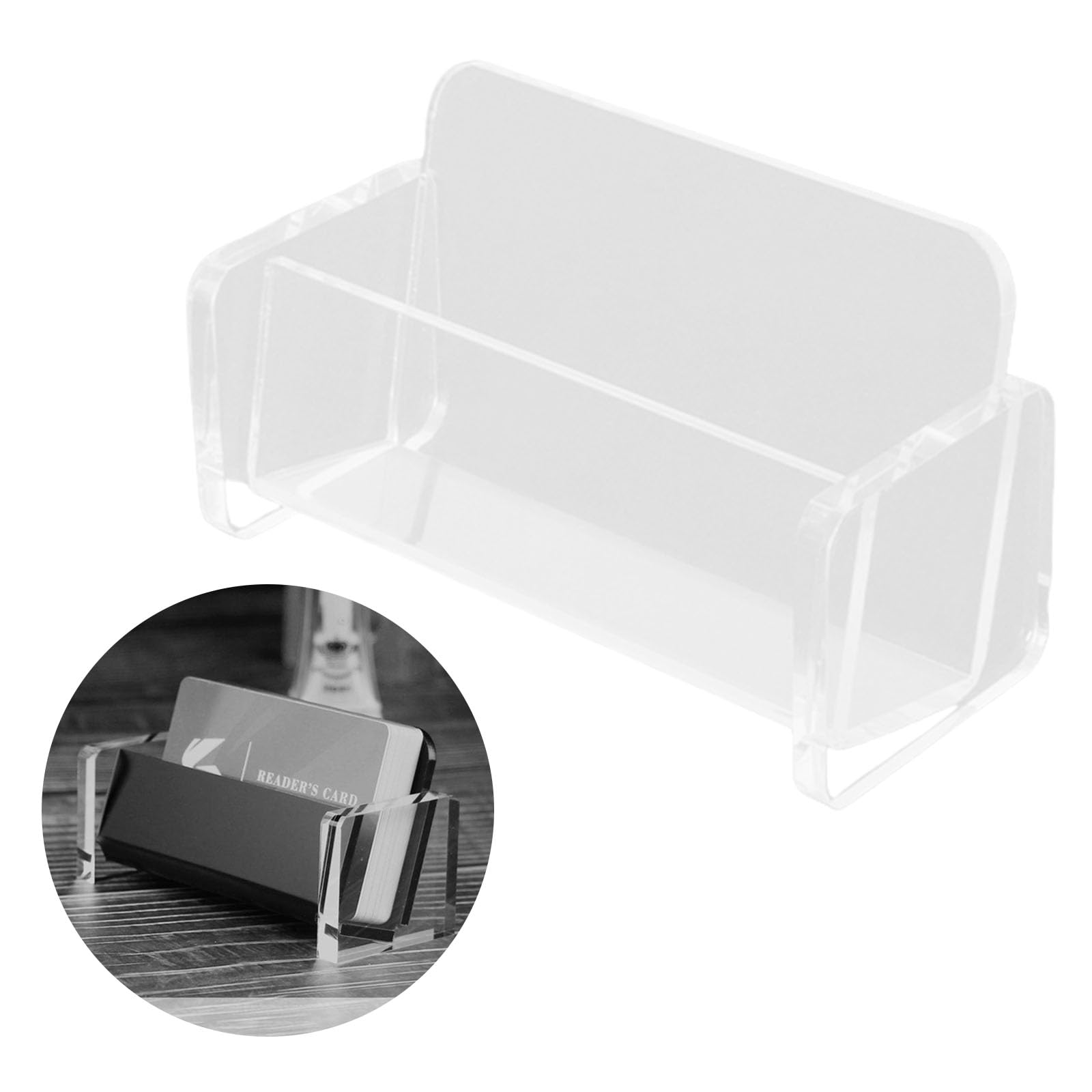 RGYBAO Clear Acrylics Business Card Stand Business Card Holder Desk Business Card Organizers Name Card Display Stand for Office