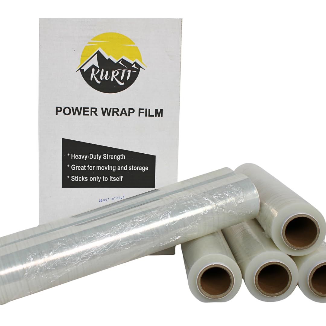 KURTT Stretchfolie transparent 500mm 23my 6x 2kg Verpackungsfolie auf Rolle