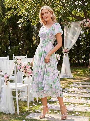 Image of GRACE KARIN Womens Summer Floral Maxi Dress 2026 Flowy Wedding Guest Dress A Line Boho Dresses Fashion Clothing with Pockets