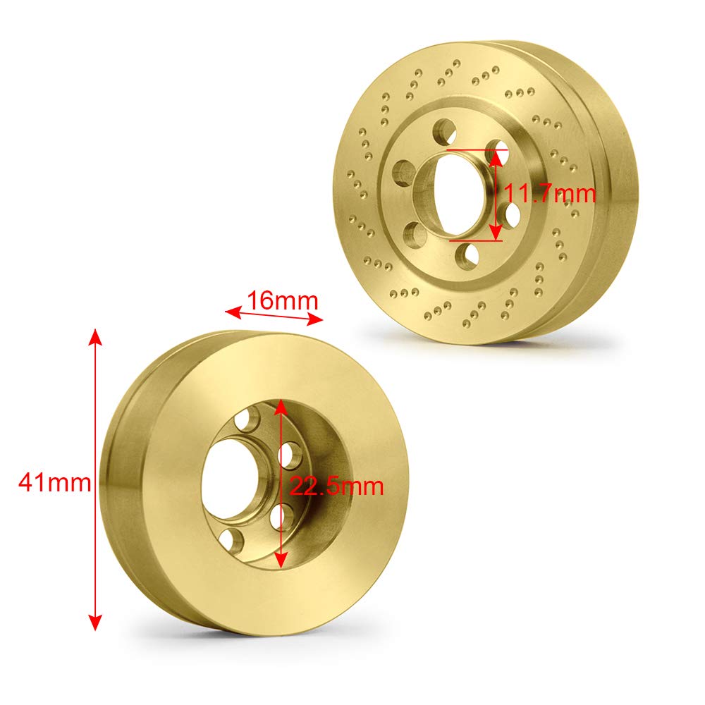4pcs Brass Wheel Weights For RC Crawler - 1/10 Scale Hex Hub Adapter For 1.9" & 2.2" Beadlock Wheels (22mm Height) - View #8