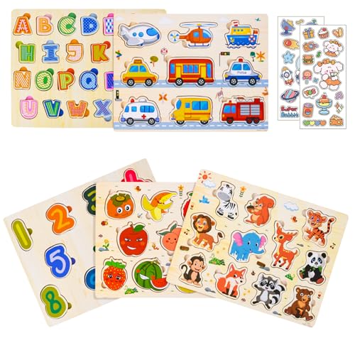 KIMIGO 5 pcs Puzzles en Bois pour Enfants,Puzzles Jouet Éducatif