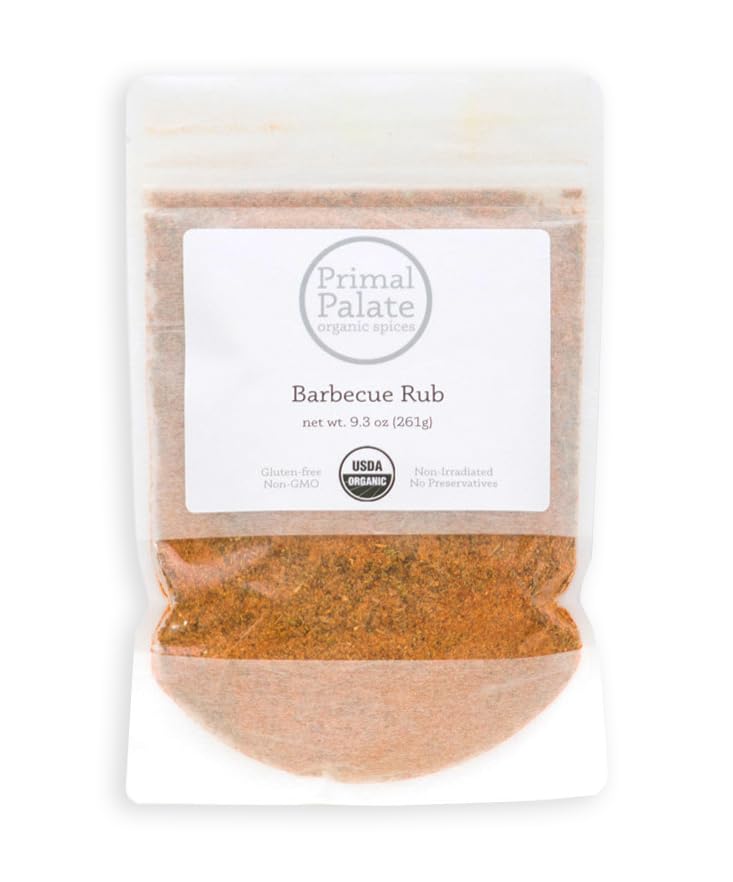 Organic Spices Barbecue Rub - Certified Organic, 9.3 oz resealable bag