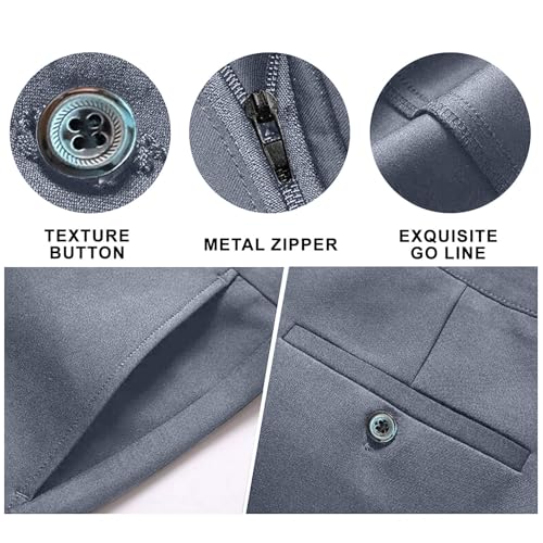 Mens Business Casual Work Pants Lightweight Straight Leg Trousers Plus Size Dress Pants for Men Office Suit Pants4