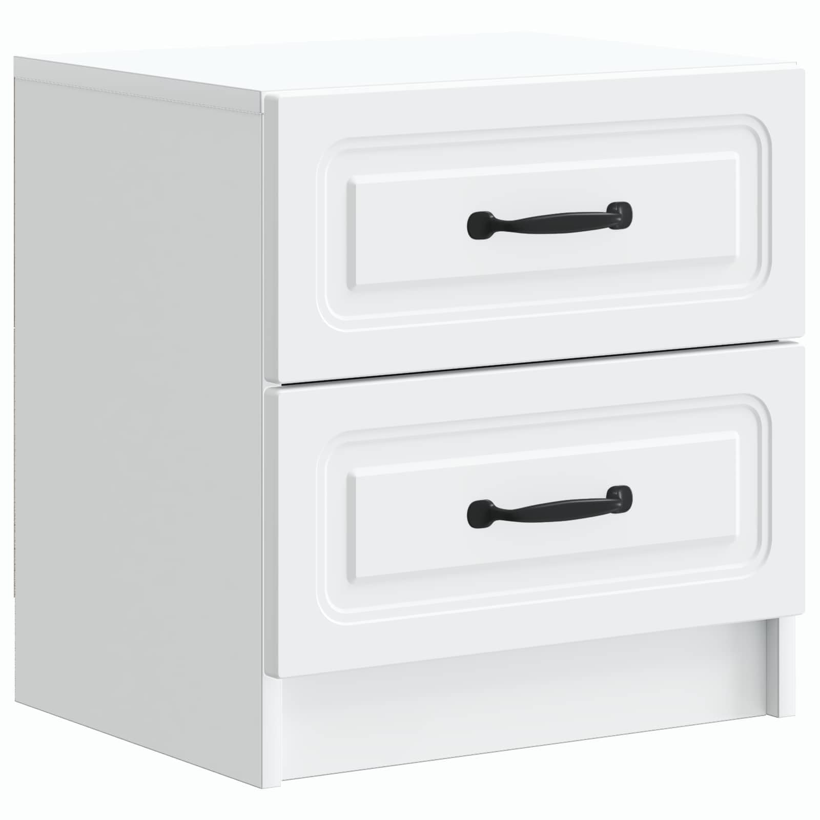 Table de chevet blanche en bois avec tiroirs pour optimiser l'espace de rangement de nuit