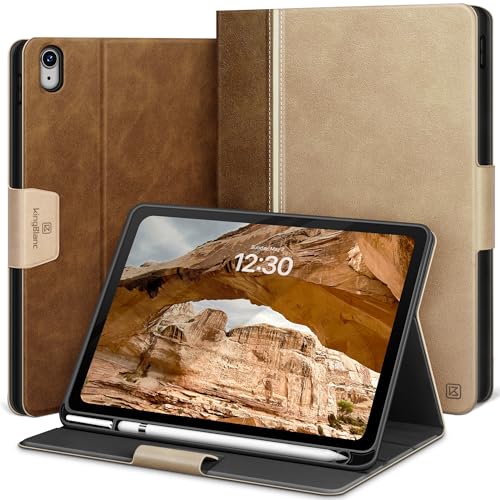 Ya en manzanajugosa.com: KingBlanc Funda para iPad de 10ª generación (2022, 4.3 pulgadas) con soporte para lápiz Apple, funda inteligente de cuero vegano de alta calidad, encendido automático, antiarañazos, múltiples ángulos