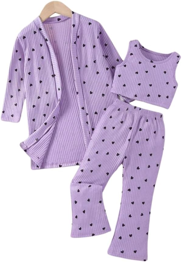 Tween Girls Clothes 2 Piece Long Sleeve Top + Denim Cargo Pants, Teen Girls Fall Clothing Set, Sizes 5-12 Years