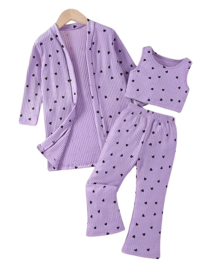 Image of Tween Girls Clothes 2 Piece Long Sleeve Top + Denim Cargo Pants, Teen Girls Fall Clothing Set, Sizes 5-12 Years