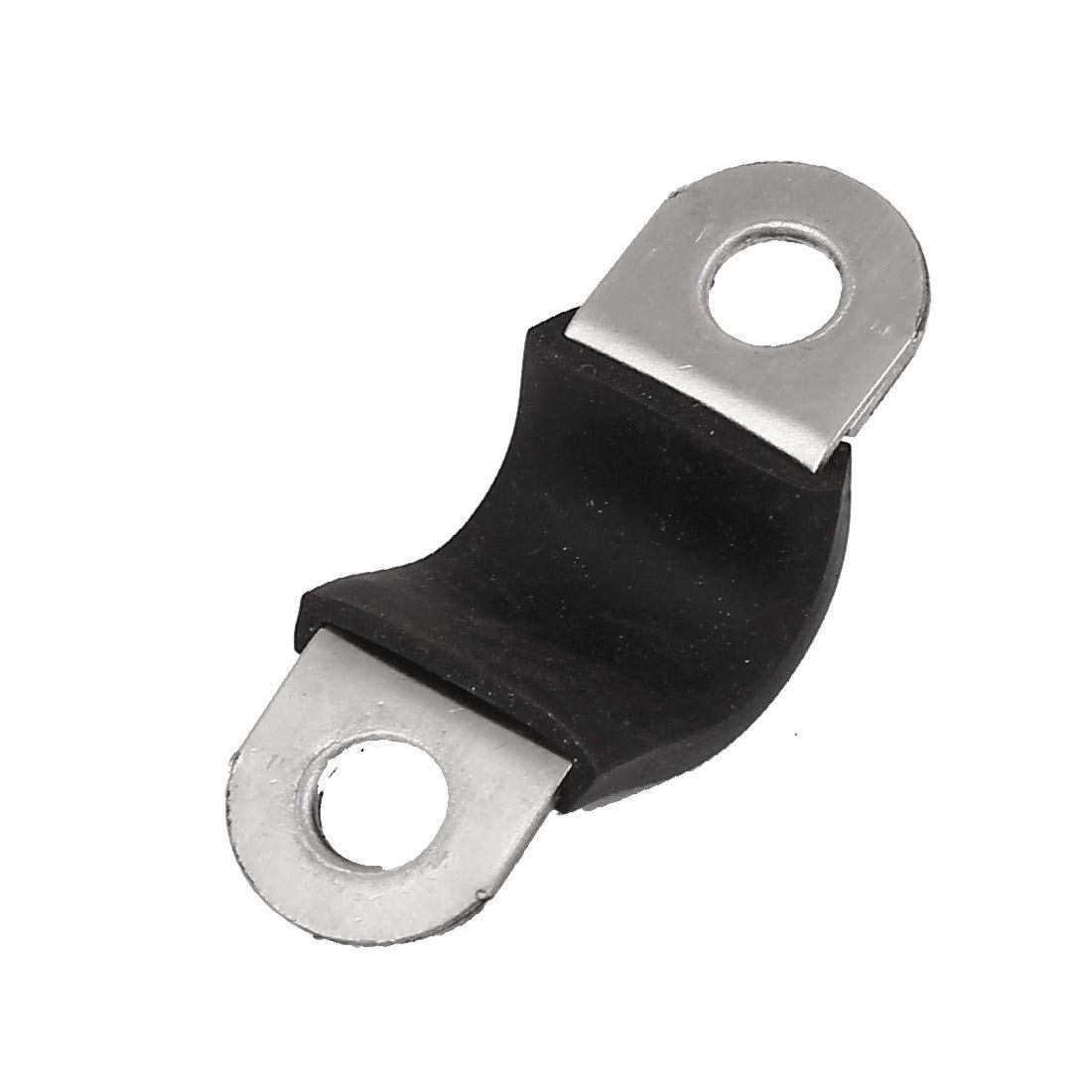 Silber Jubiläumsklemmen, Schlauchklemmen, 10 mm EPDM mit Gummi ausgekleidet, 304, zuverlässige Wirksamkeit, Edelstahl-Clip, Kraftstoffschlauch-Rohrschellen, 5 Stück (Farbe: Schwarz) (Color : Onecolor