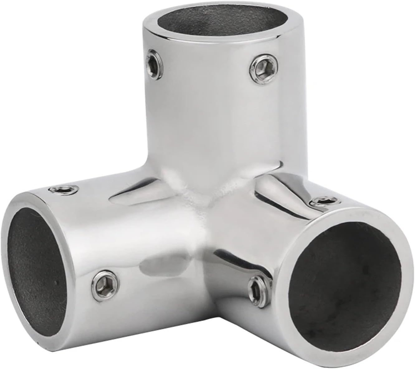 Stainless Steel Tee Rail Fitting 90° 3-Way Tee Fitting Tube Pipe Connector for 25mm Tube/Pipe