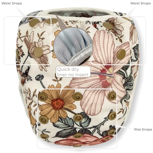Image of Nora's Nursery Swim Diapers with Wet Bag | 3 Pack | One Size Fully Adjustable