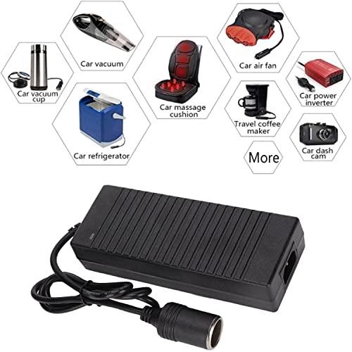 Image of AC to DC Converter, 100V~240V to 12V 10A 120W Power Supply Adapter, Car Cigarette Lighter Socket Power Adapter AC /DC Transformer for Tire Inflator, Car Refrigerator, and Other Car Devices