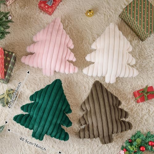 Coussin de Arbre de Noël Lanpn | Lot de 2 Décorations d'Hiver en Marron - 4