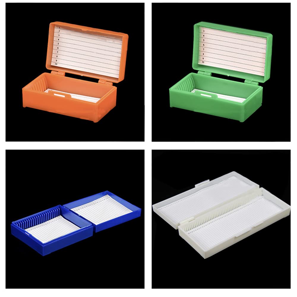10Stück Mikroskop-Objektträger Aufbewahrungsbox Slide Box Kunststoff Glas Vorbereitet Mikroskop-Objektträger-Aufbewahrungsbox Für 5 Stück Glasobjektträger