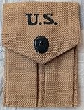 Produit 100 % toile. War Equine Militaria WW2 US Army M1943 Double munitions Colt .45 Pochette en toile (Kaki)