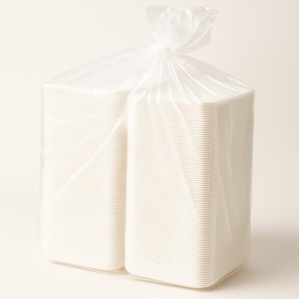 9-Inch Foam Food Container, 3-Compartment Disposable Plates with U-Vent Style Lids, 100-Pack, Takeout Food Boxes for Meal Prep, Restaurant, Catering, To-Go Containers