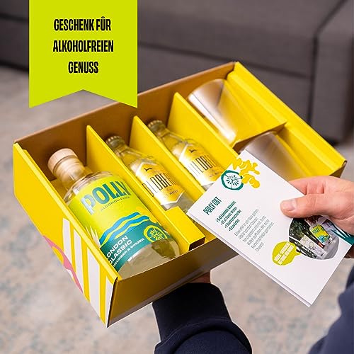 Polly Alkoholfreies G&T Geschenk-Set I London Classic und Tonic, mit 2 Gläsern in schöner Geschenk-Verpackung