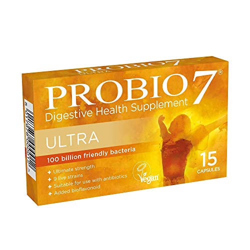 Probio7 Ultra | 9 Cepas Vivas De Bacterias Beneficiosas | Cada Cápsula Proporciona 100 Mil Millones De Bacterias Beneficiosas | Suplemento De Salud Digestiva De Alta Potencia | Con Bioflavonoides