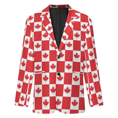 Canadian Flag Casual Men's Blazers Two Button Lapel Suits Jacket Lightweight Sport Coats4