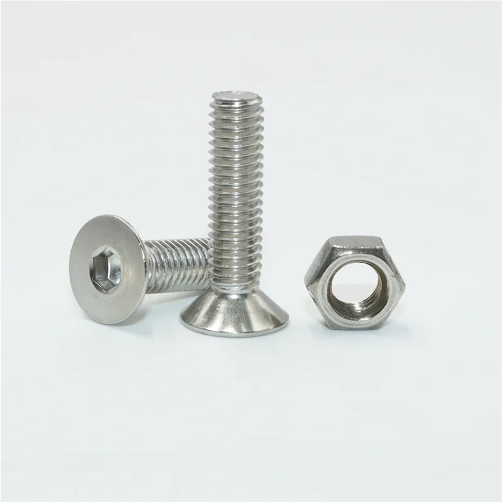 Kit de tornillos cabeza plana avellanada hexagonal M2 .5 M3 M4 M5 M6 tuerca perno Allen máquina DIN7991 acero inoxidable 304 para Electrónica(M5 Hex Socket)