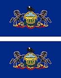 Akachafactory 2 x Sticker Vinyl Aufkleber-Platzset, Pennsylvania, USA-Flagge