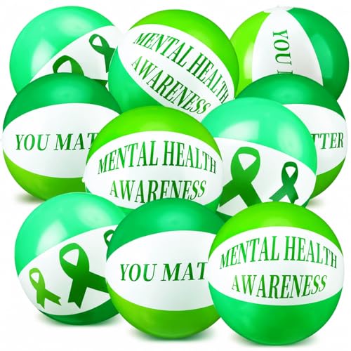 Thenshop 10 Pcs 12 in Mental Health Awareness Beach Balls