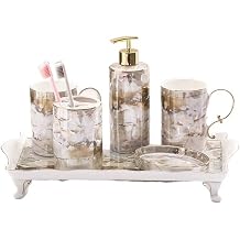 Light Luxury Bathroom Five-piece Set Ceramic Mouthwash Cup Toothbrush