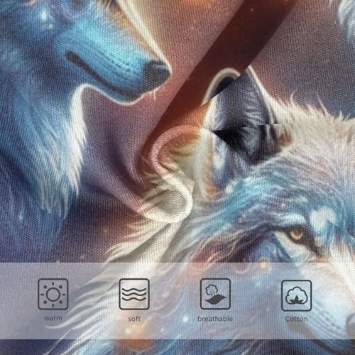 Wolf Swirling Blue Orange Nebulae Girl Panties Cute Girls Underwear Toddlers Cotton Cartoon Briefs Girls Undies 2t3