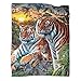Coperta in pile con tigre Coperta in flanella per famiglie della giungla della giungla Coperta in peluche con stampa animalier 3D super morbida e accogliente per ragazze Ragazzi adulti 150x200 cm
