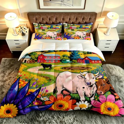 Edredón nórdico 200x200 estampado con fundas de almohada para cama de 105 2
