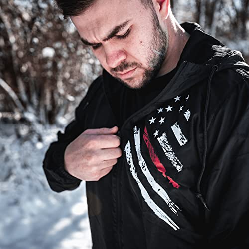 Tactical Pro Supply Lightweight Windbreaker Jacket for Men and Women - Patriotic USA Flag Wind and Water Resistant Jackets2