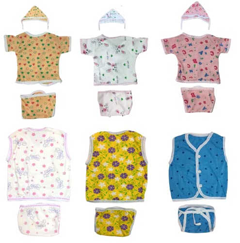 Image of TANGY Adorable Newborn Dress with Built-in Mittens for Extra Warmth and Style Top Set (Pack of 3)