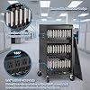 4 Pack | Fully Assembled 30 Bay Multi Device Charging Station for Chromebook,iPad,14'' Laptop,Pre Built Computer Charging Cart with Charger Cable Management,Circuit Breaker,Grounding Protection(Black)
