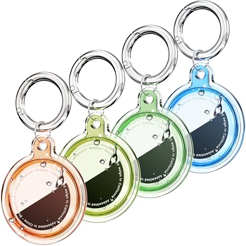 Galafoki 4 Pack Holder Case for AirTags 2nd 2026 and AirTags 1st 2021,IPX8 Waterproof Cover with Keychain, Air Tags-4 Pack Item Finders Case for Kids,Dog,Car Keys,Luggage-Orange+Yellow+Green+Blue