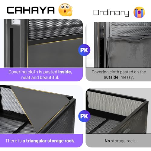 Image of CAHAYA DJ Booth Stand Portable - DJ Table Facade for Laptop & Controller Double Top Corners Black & White Scrims for Lighting Easy Setup Foldable Storage with Bag 40 inchL x 20 inchW