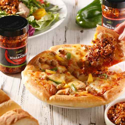 Image of EAPC Crispy Nuts Chili Oil, Extra Crunchy Nuts Chili Sauce with Peanuts, Sunflower Seeds, Sesame, Chili Crisp Oil, Ready to Eat and Use as Sauce, Condiment,190g /6.7oz (Pack of 2)