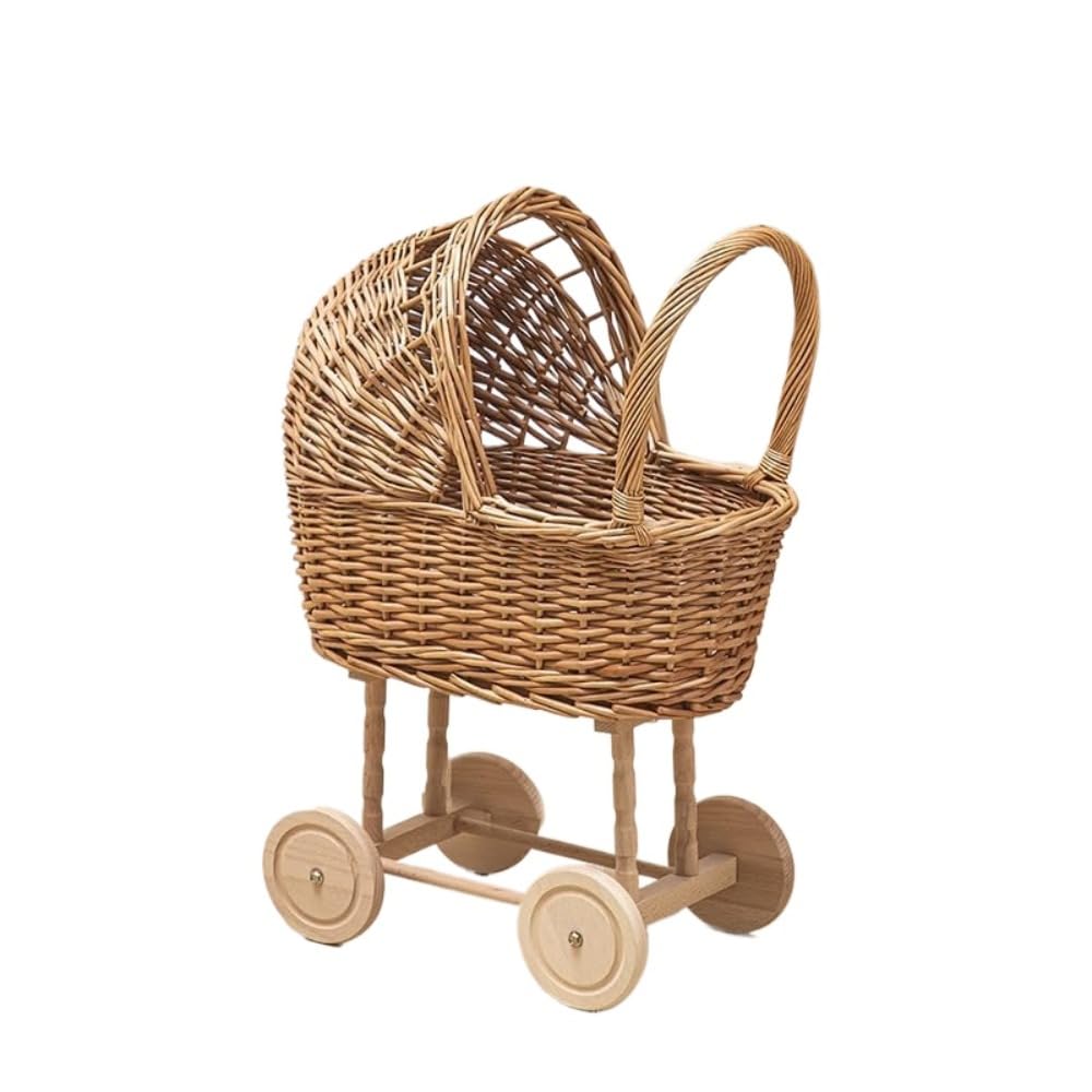 Amazon | Fiegcit 手押し車ベビーカー 天然柳おもちゃ 子供遊び