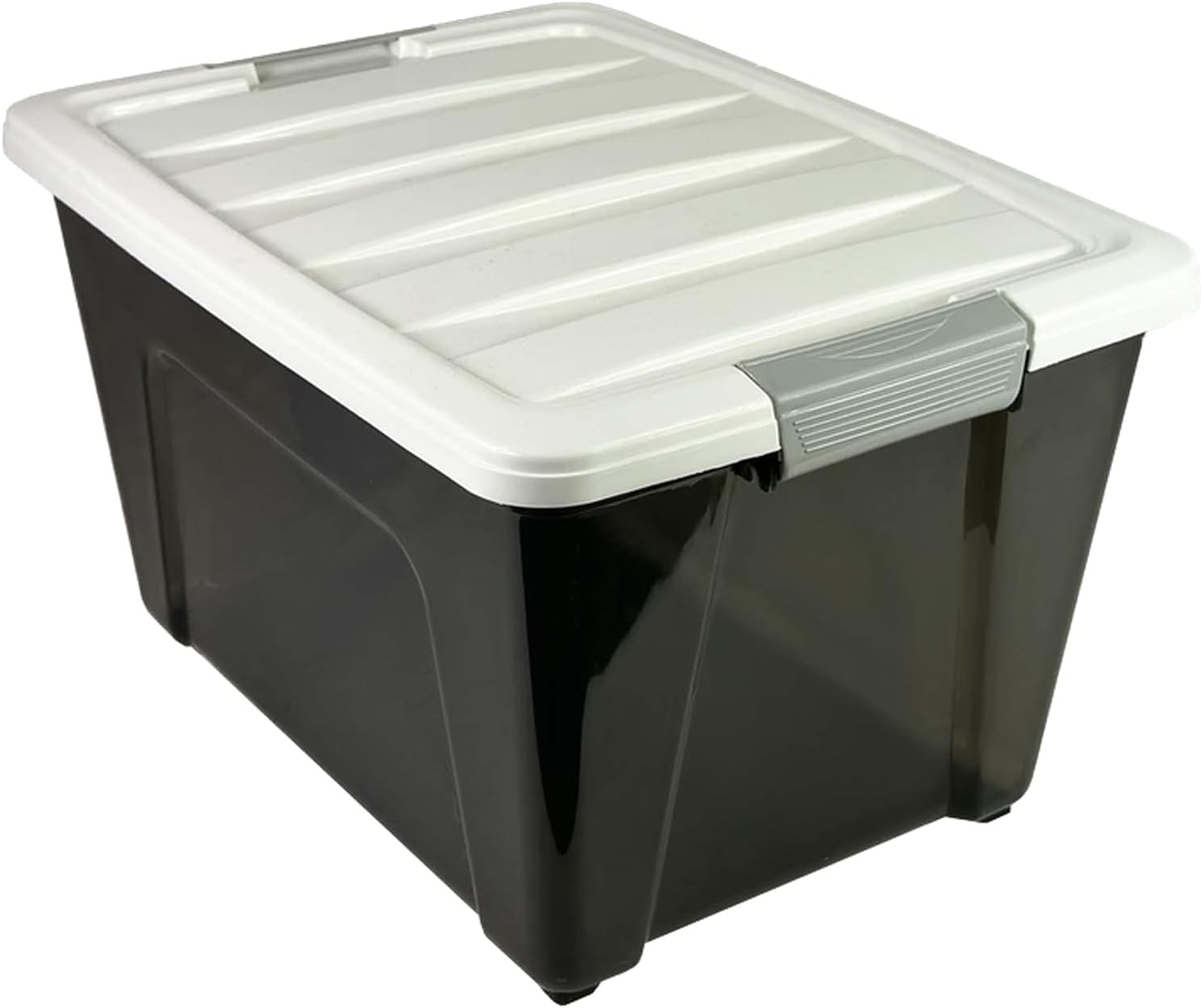Selecto Besto 30 LTR Plastic Storage Box With Lid Black | Premium Quality | For Clothes, Toys, Books, Snacks, Shoes and Grocery Storage Box… (Black)