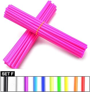 BEEGETTE Bicycle Spoke Skins Wraps BMX MTB Kids Road Mountain Bike Colorful Wheel Decoration-72 Pcs (Pink)