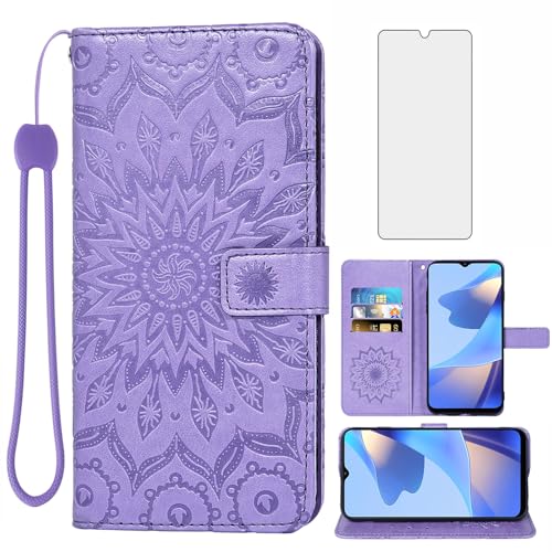 Coque portefeuille Samsung Galaxy A26 5G en cuir fin avec verre trempé