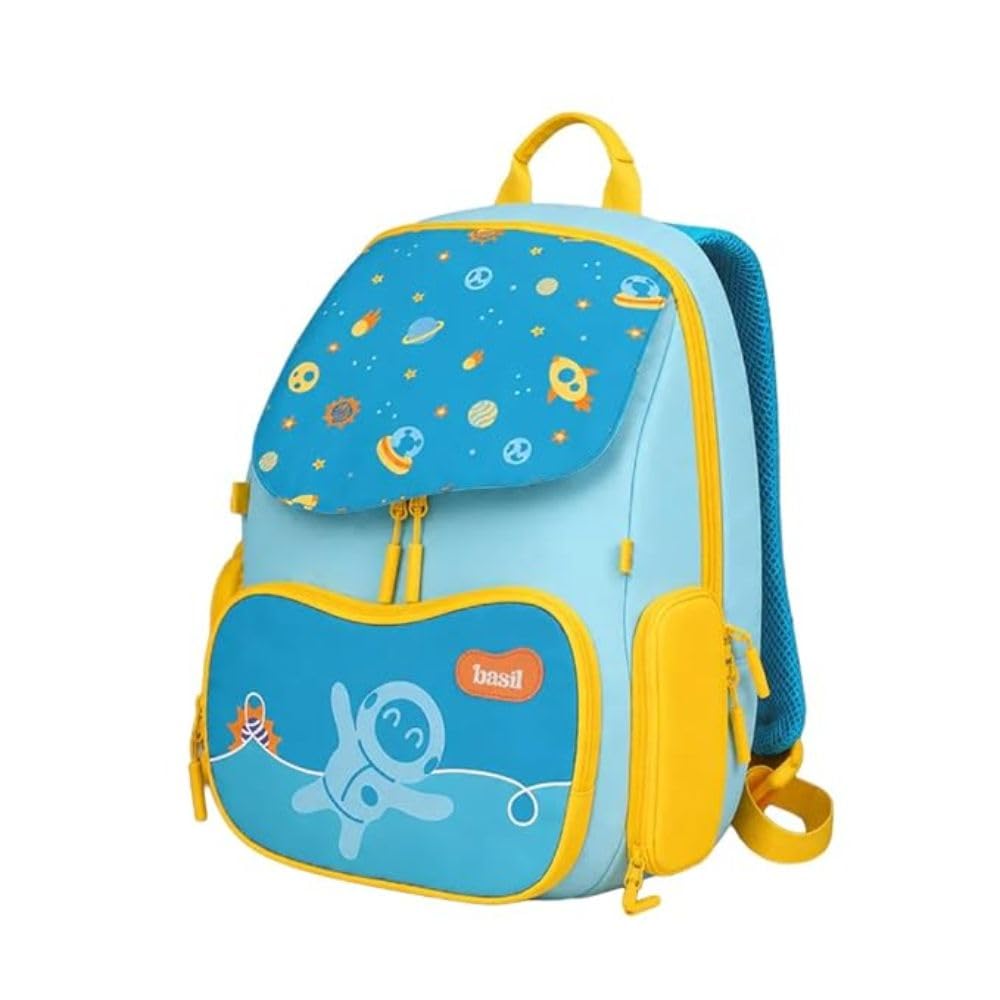 Basil Kids Wander Bag | Lightweight Ergonomic Bag with Chest Strap, Multi-Compartment, Expandable 18–20L, Waterproof Twill Fabric, Fits Bento Lunch Box- Super Swoosh-image-11