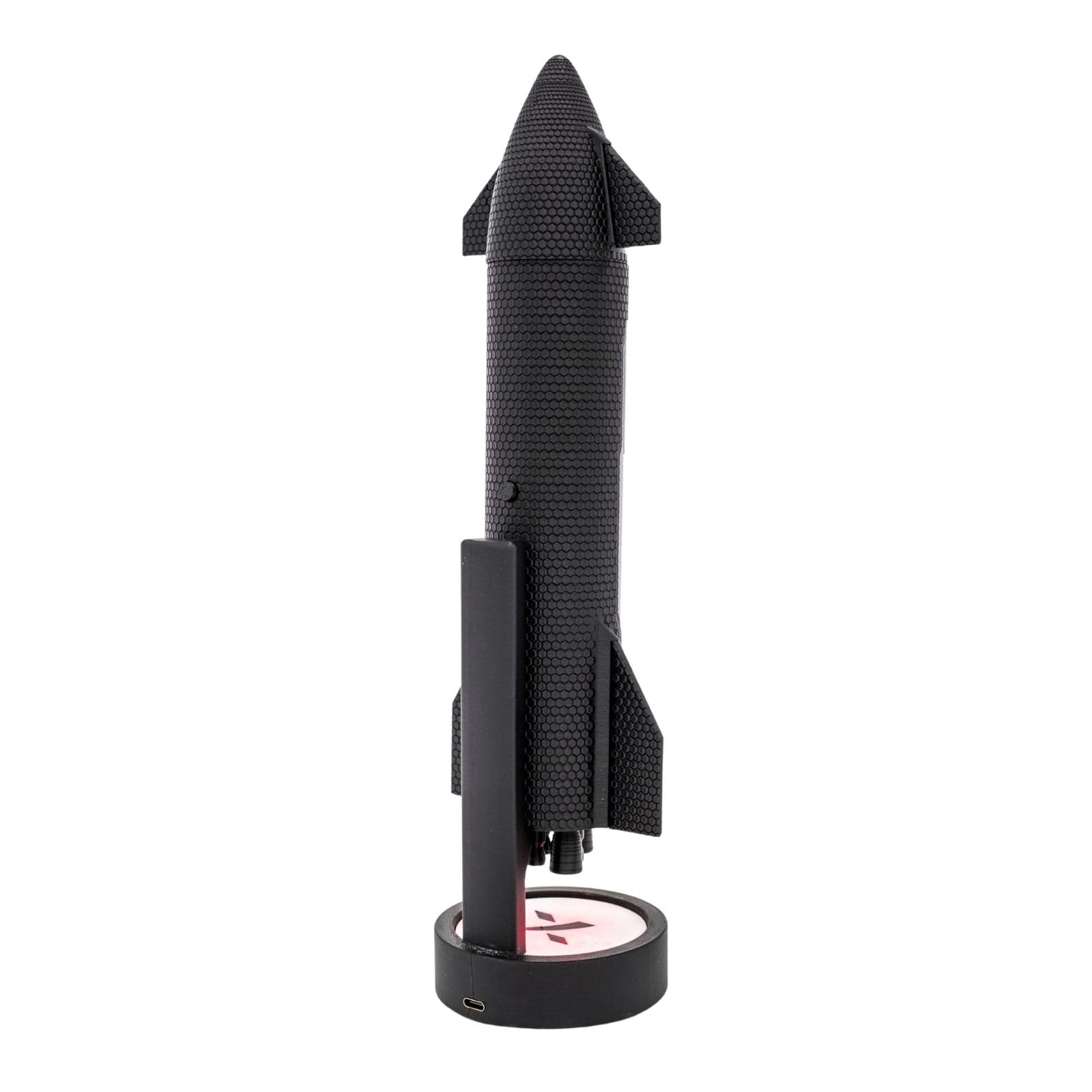 NIKOLATOY SpaceX Starship, modello in scala 1:200, razzo spaziale con luci a LED e funzione di nebulizzazione, giocattolo da collezione aerospaziale, ornamento da scrivania, regalo ideale per gli
