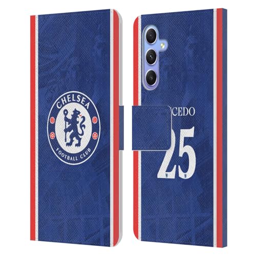 Coque Chelsea FC Galaxy A34 5G portefeuille avec fentes pour cartes et support vidéo
