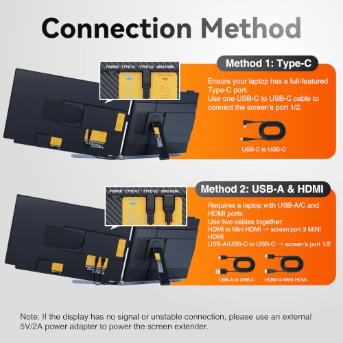 Laptop Screen Extender, 15.6" FHD IPS Portable Laptop Monitor, Detachable & Clip-on 4 Modes Dual Screen for 14-17" Laptops, One Cable Plug & Play Compatible with Wins/Mac/Android/Chrome - image 7