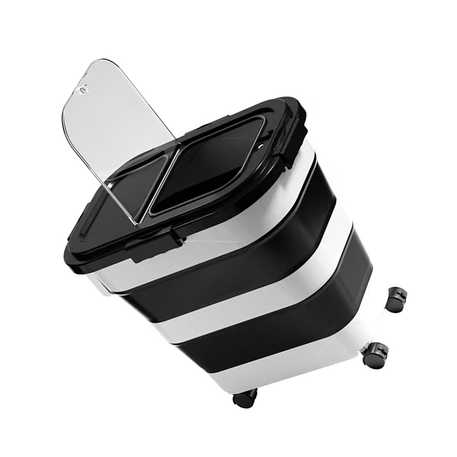 Msioytog Large Stackable Pet Food Storage Box with Locking Top and Removable Rollers Space Saving Foldable Container