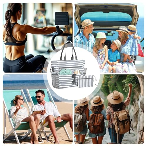 Sac de plage fermeture éclair imperméable grand format pour le sport et les trajets