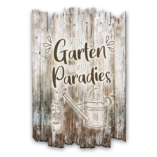 Kreative Feder Wandbild Garten-Paradies aus Holz im Shabby Chic...