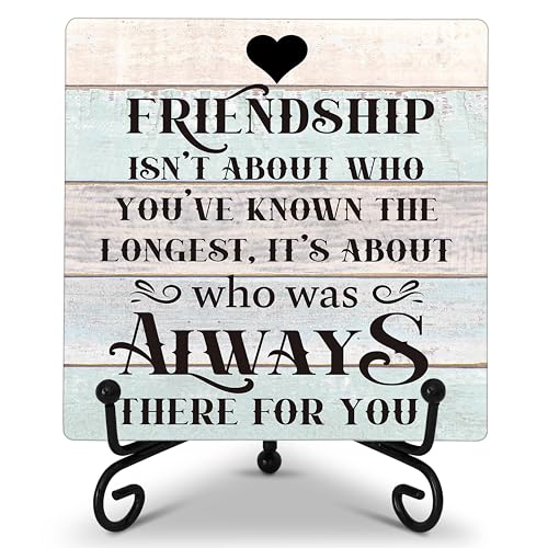 Friendship Quote Desk Sign, Friendship Isn't About Who You've Known The Longest Wooden Plaque Sign...