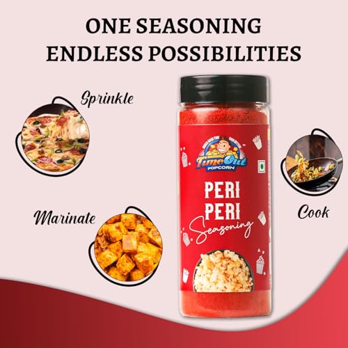 Image of Time Out Popcorn Peri Peri and Sour Cream n Onion Seasoning, Multi-Purpose Powder, Popcorn and Snacks Flavoring,Pack of 2, 100g Each