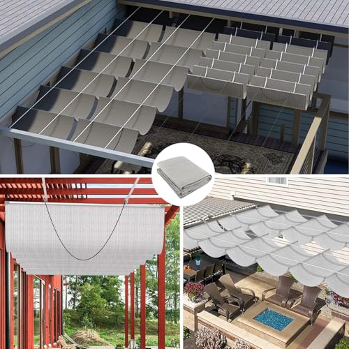 Voile d'ombrage 2x6m rectangle et bâche extérieure pour pergola - 8